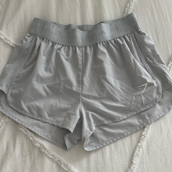 Gymshark Pants - Gymshark Women's Light Gray Performance Running Shorts